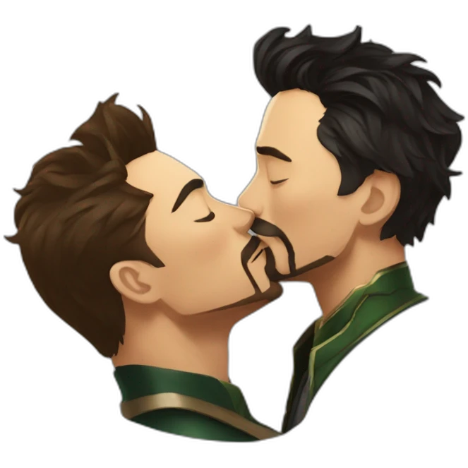 Tony Stark kissing Loki emoji