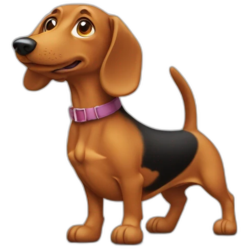 un chien type teckel avec très long corps emoji