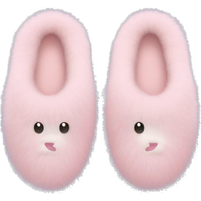 Pastel pink fur slippers emoji