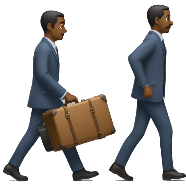 a man pulling a suitcase emoji