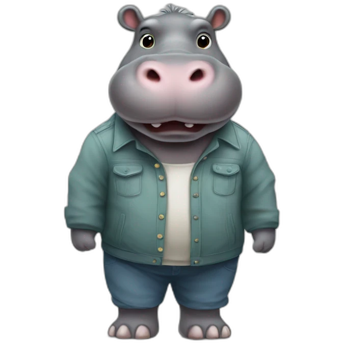 realistic hippo full body emoji