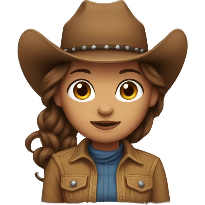 Cowgirl with Brown hair  emoji