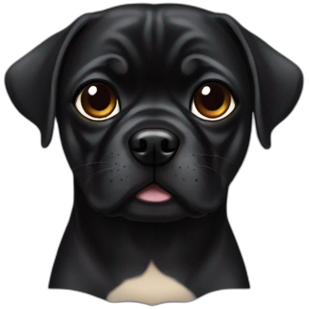 Black puggle emoji