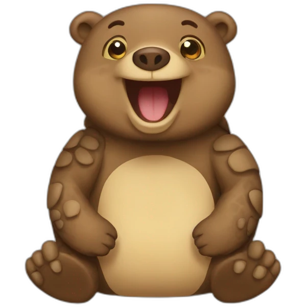 Turtle brown bear happy  emoji