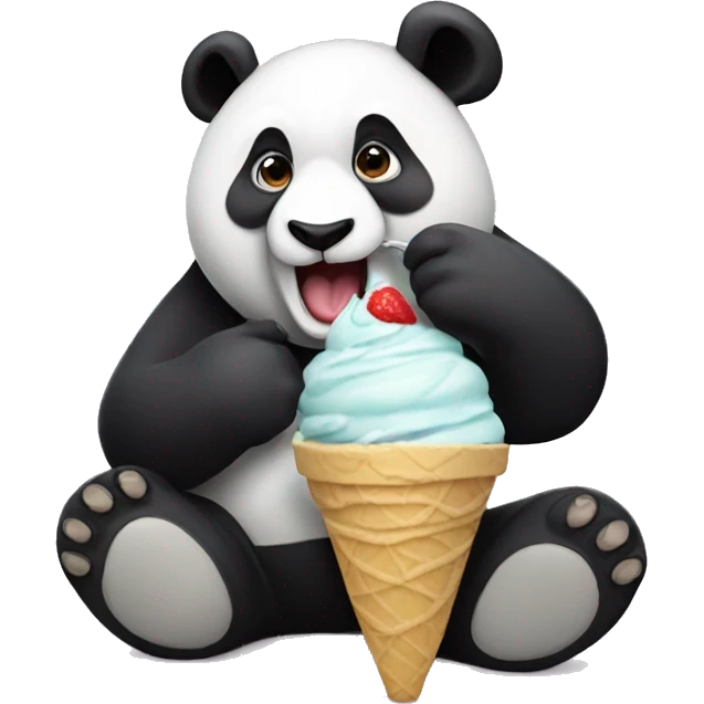 Panda eating ice cream emoji