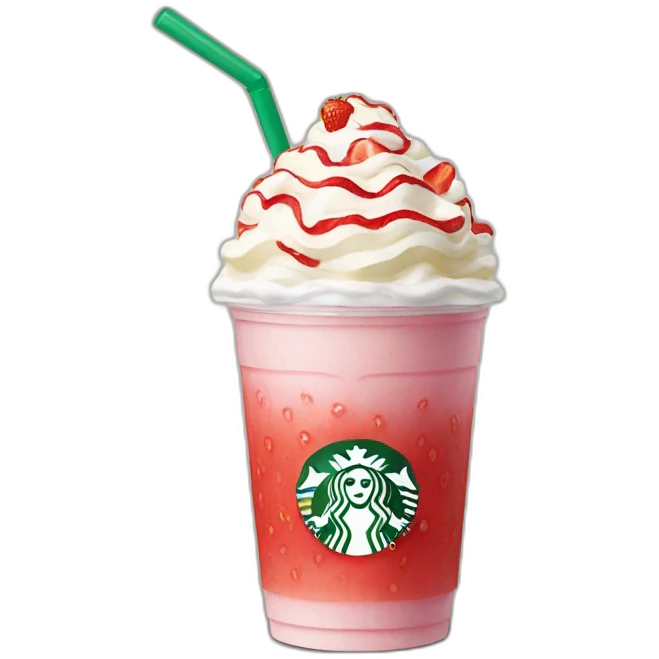 Starbucks shake with strawberry  emoji