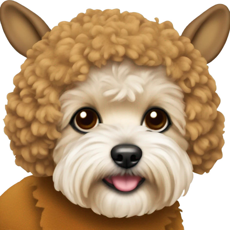 Maltipoo in deer costume emoji