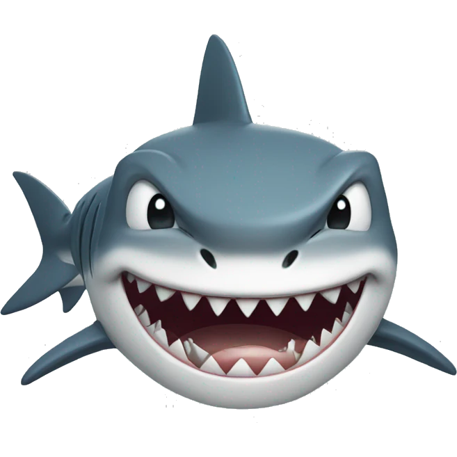 shark smiling grin evil emoji