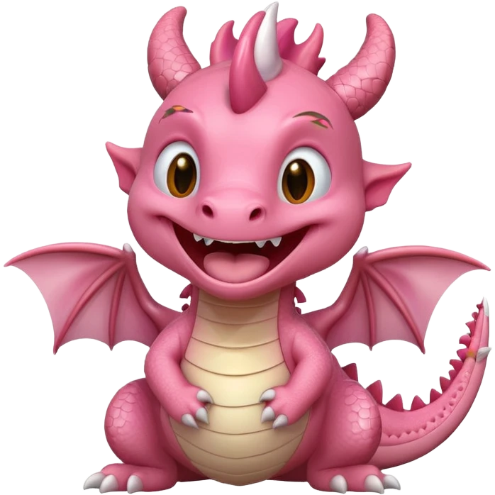 light pink cute dragon laughing emoji