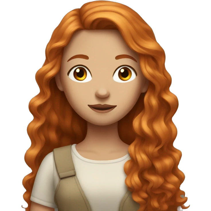 Beautiful girl with long ginger hair  emoji