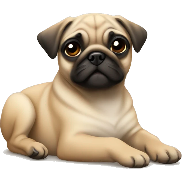 Fawn pug puppy laying emoji