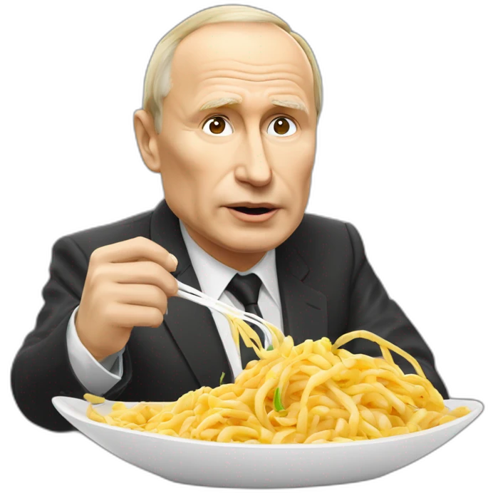 Vladimir Poutine qui mange des ramens emoji