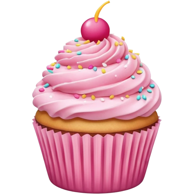 Cupcake with pink icing emoji