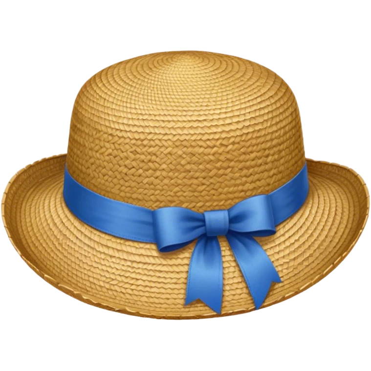 Straw hat with ribbon emoji