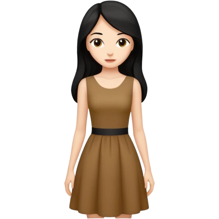 emoji de mujer morena pelo largo con cintura emoji