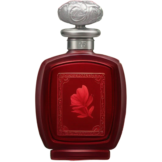 Dark red vintage French style perfume bottle with red begonias emoji