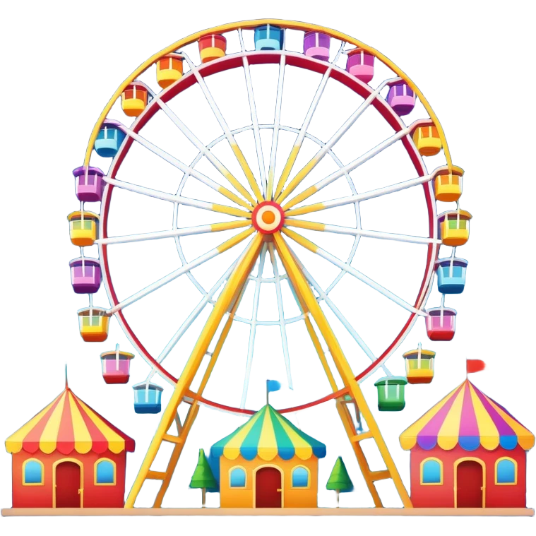 ferris wheel with colorful cabins, festive atmosphere emoji