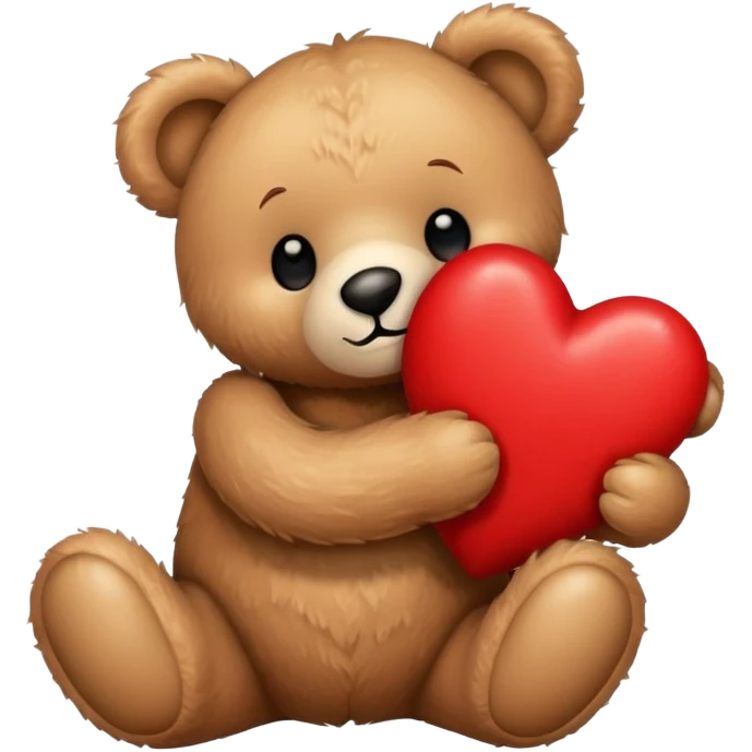 teddy bear hugging a red heart emoji