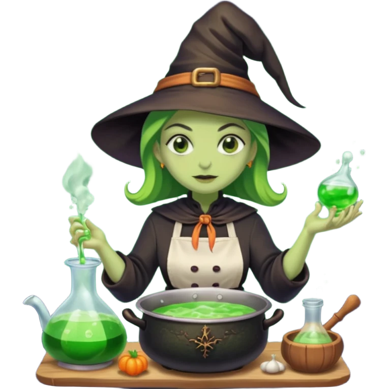 green witch cooking potion emoji
