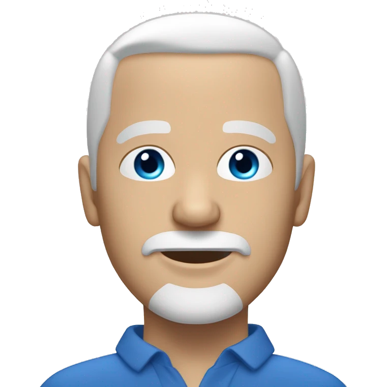Bald white man with greying goatee blue eyes  emoji