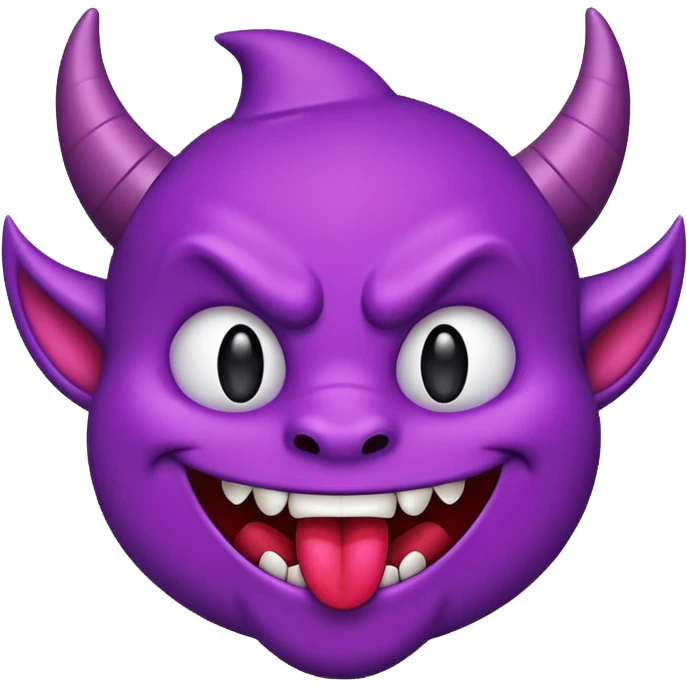 purple devil emoji with tongue sticking out ￼ emoji