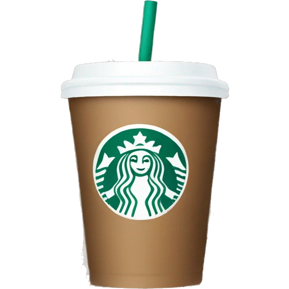 brown starbucks cup with winter pattern emoji