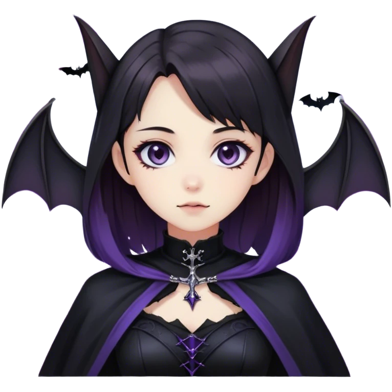 Gorgeous Cute Gothic Edgy Nebula Gradient Beautiful Anime Emo BatLady emoji