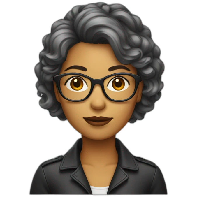 Femme-cheveux-rasé-lunettes emoji