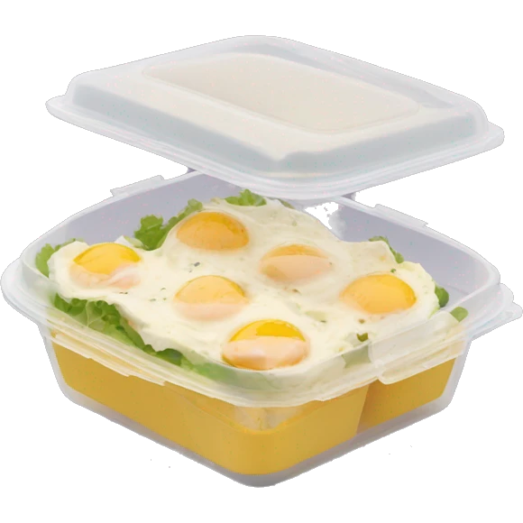 Egg salad in a plastic takeaway container  emoji