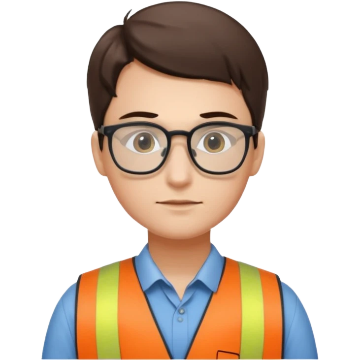 create a realistic emoji showing logistic person planing something emoji