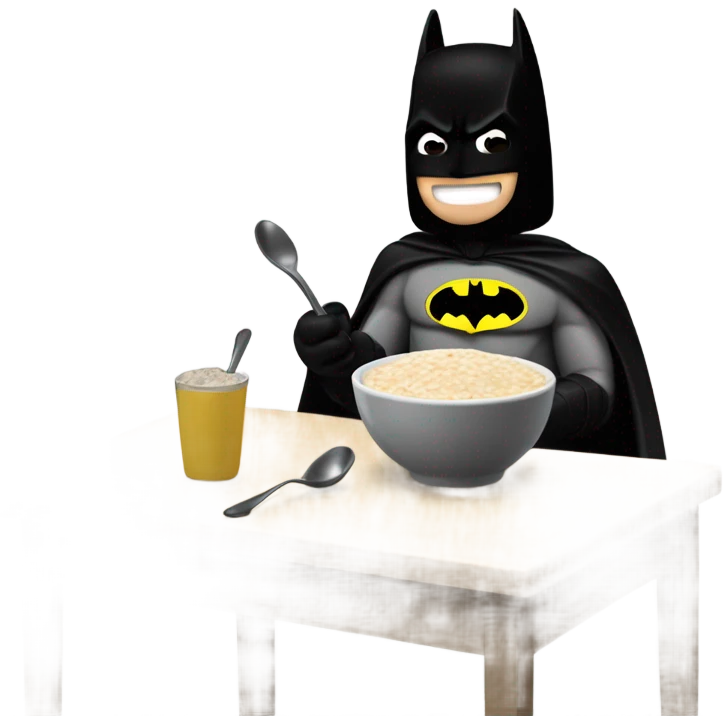 batman eating oatmeal  emoji
