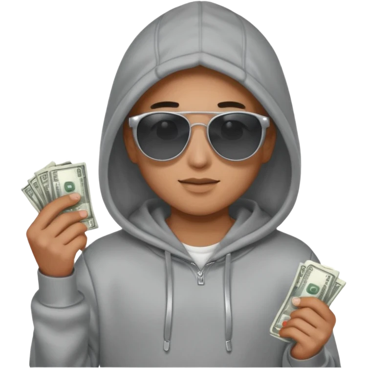 hoodie, sunglasses, money ALL SILVER emoji