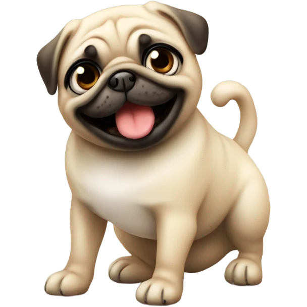 Pug giving kisses emoji