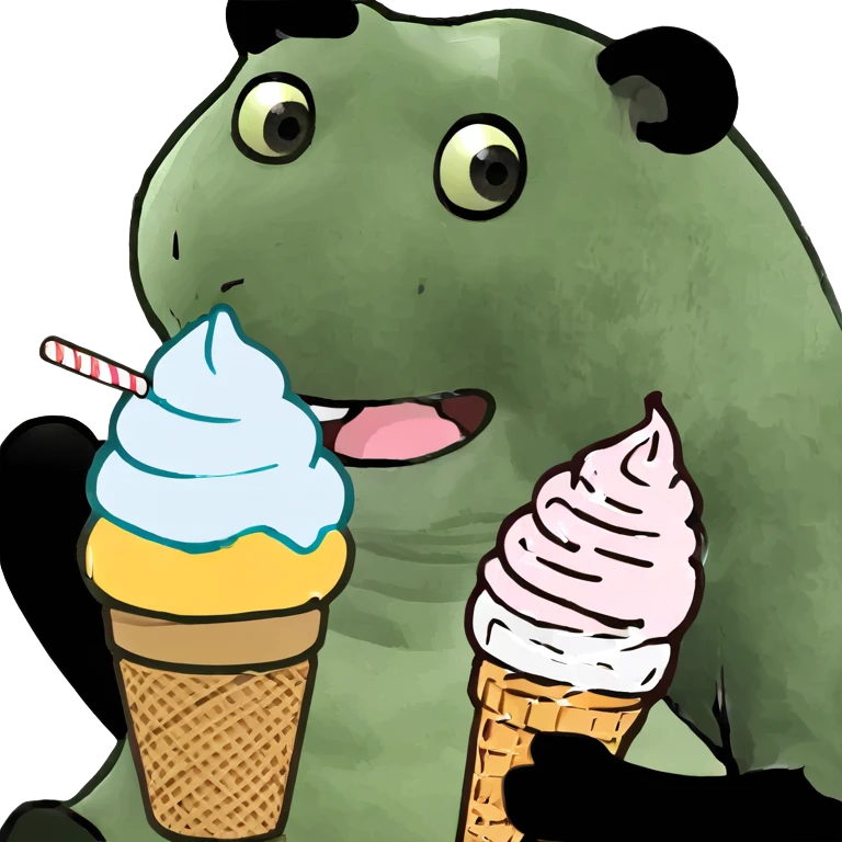 Panda eating ice cream emoji