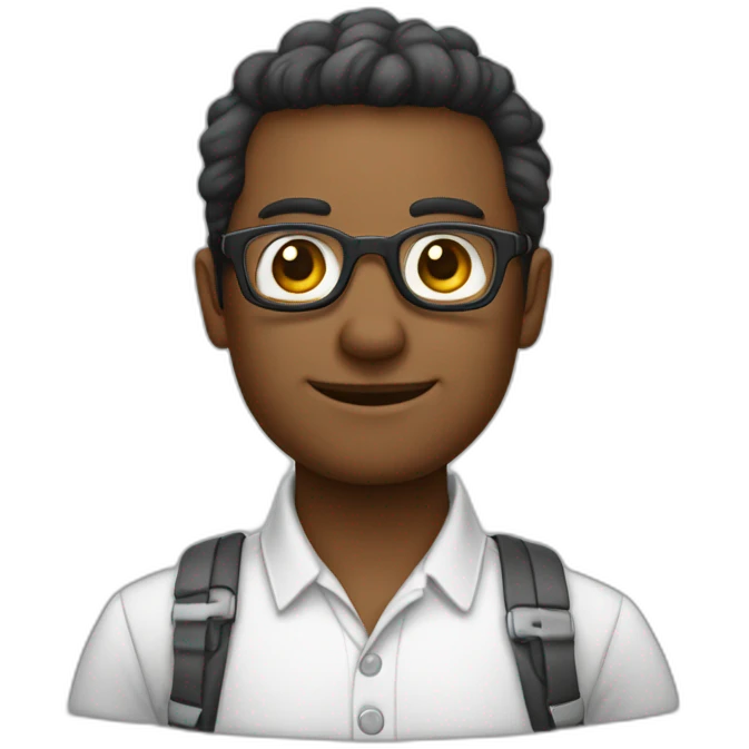 homem moreno de oculos redondo e prata emoji