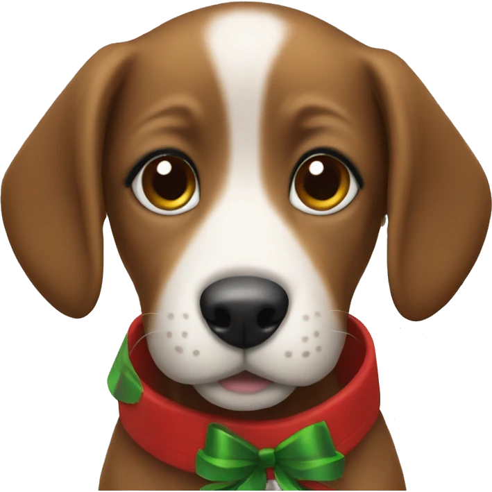 Christmas puppy emoji