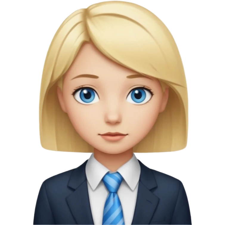 blonde girl very short hair with tie  emoji