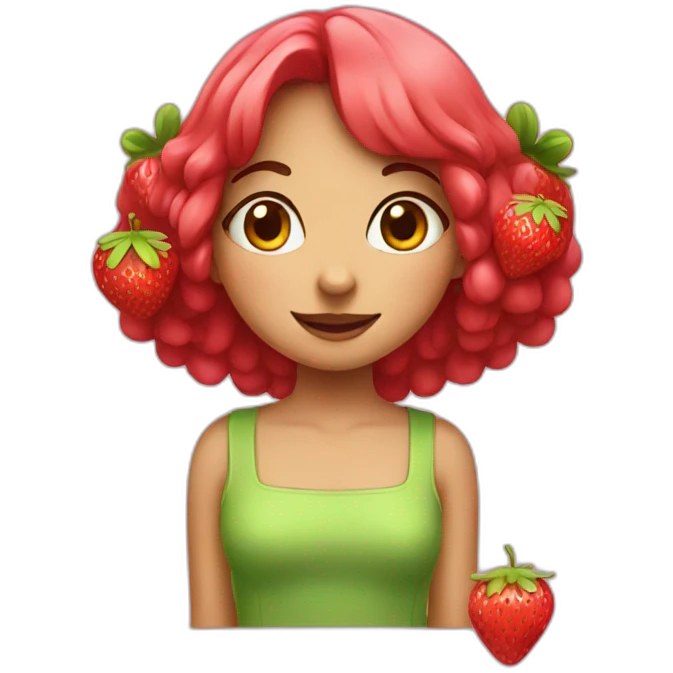 strawberry girl emoji