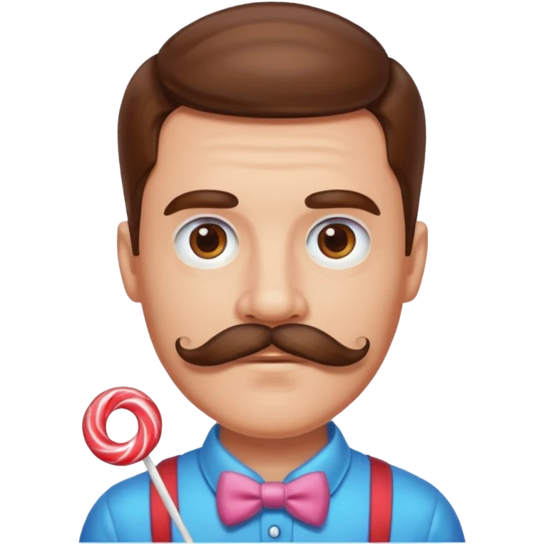 man with a mustache made out of candy emoji