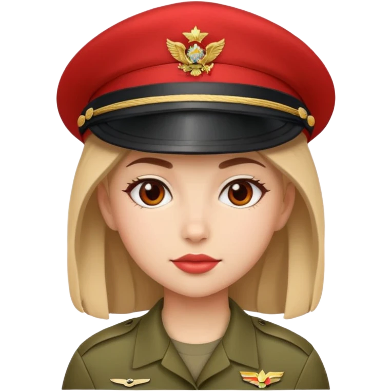 بنت عسكريه بقبعه حمرا emoji