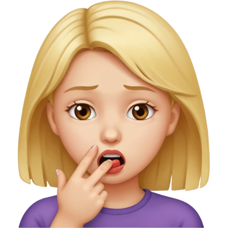 Una chica mordiendo su dedo  emoji
