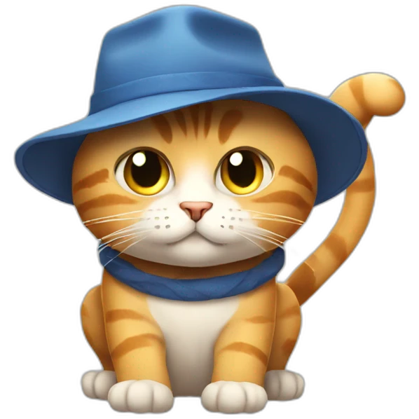 cat with big biceps and cool hat emoji