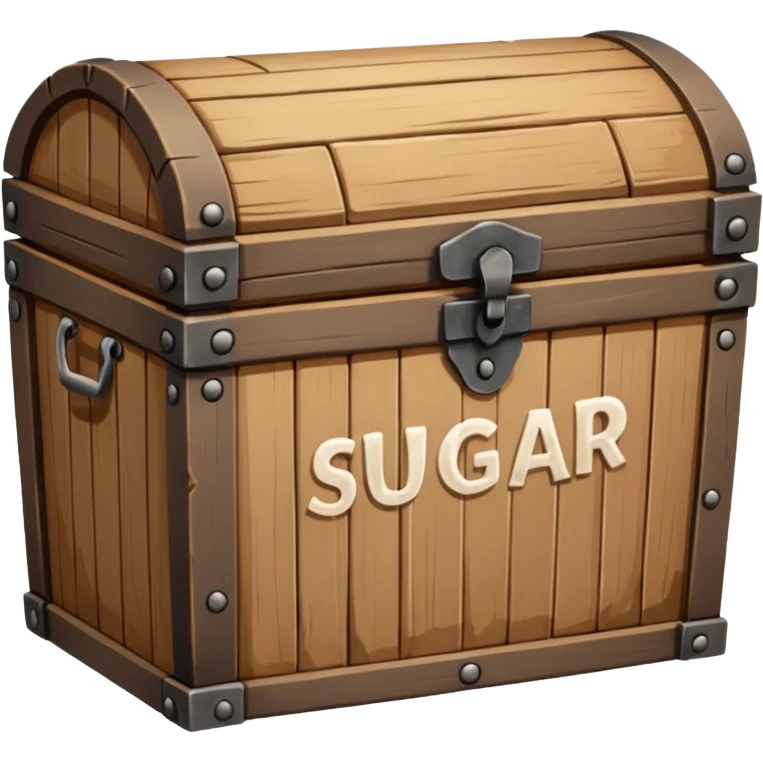 closed chest of sugar labeled sugar emoji