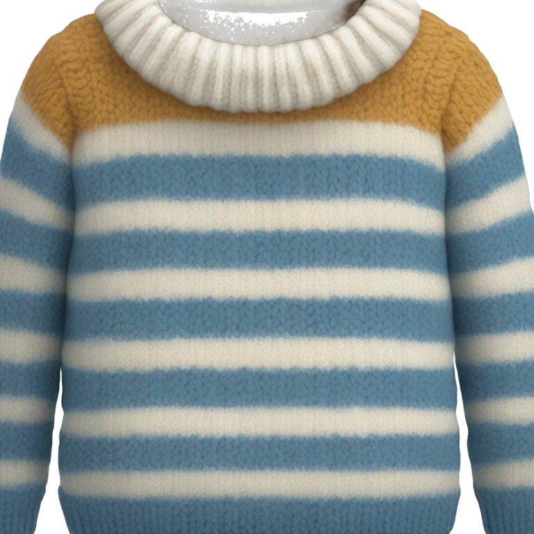 Knitted sweater Blue and white striped  emoji