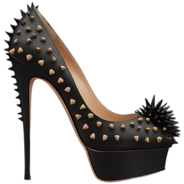 VALENTINO Tan-go PLATFORM PUMP black spikes emoji