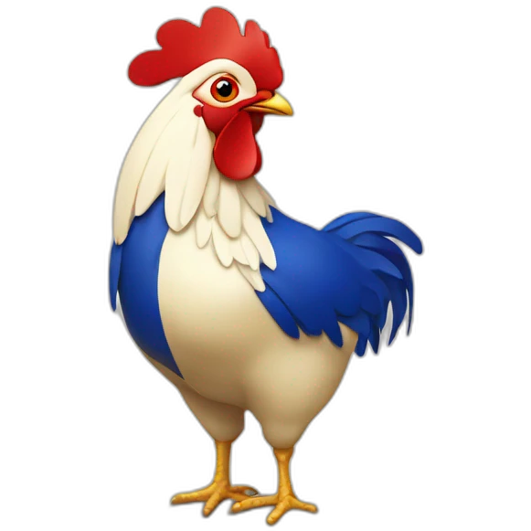 Coq français avec un drapeau emoji