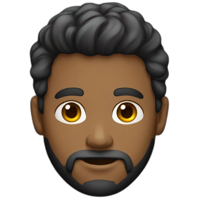 joven con barba cabello oscuro ondulado emoji