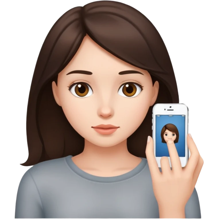 Naked short brunette pretty girl touching herself emoji