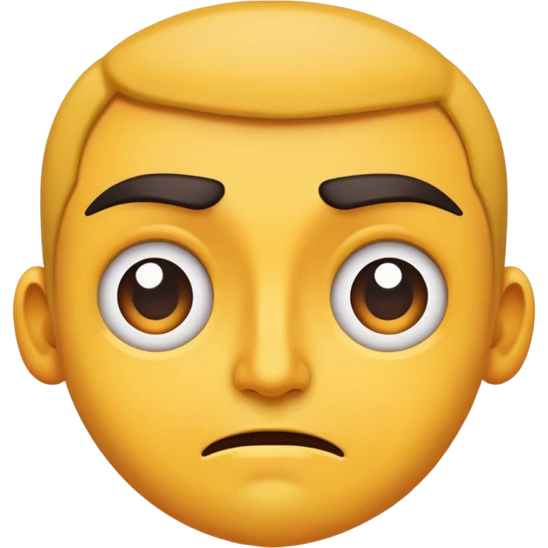 Raised eyebrows emoji but with unibrows emoji