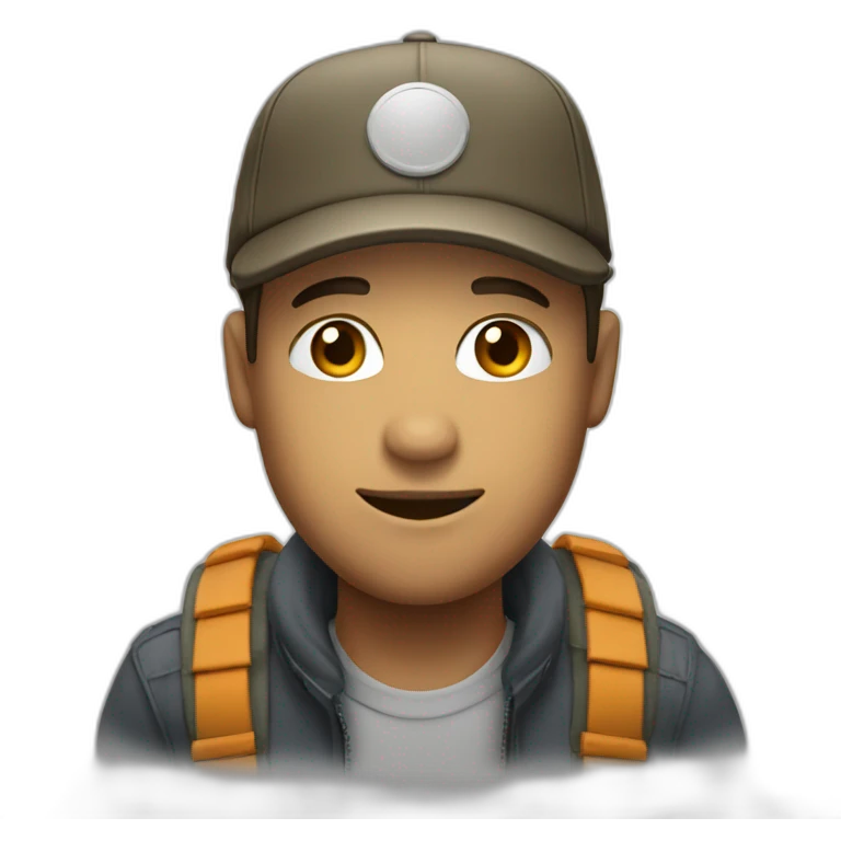Homme avec une casquette emoji